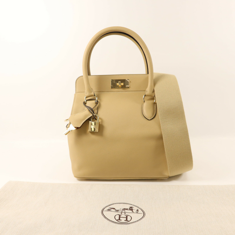 HERMES Evercolor皮革Tool Box 20金扣手挽肩背兩用袋Trench/Cuivre-8