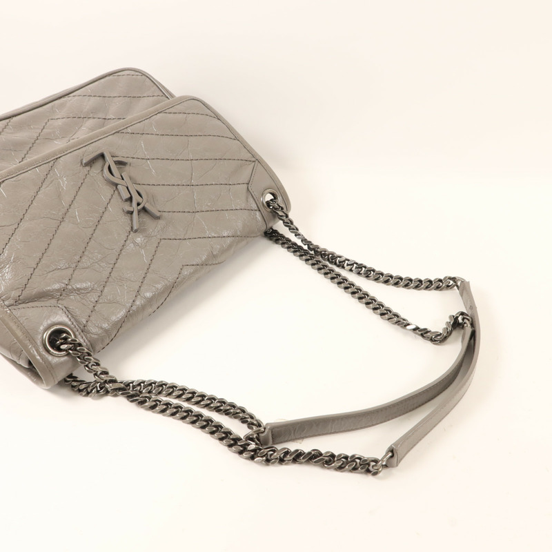 SAINT LAURENT 牛皮皮革Niki銀扣鏈帶肩背袋-7