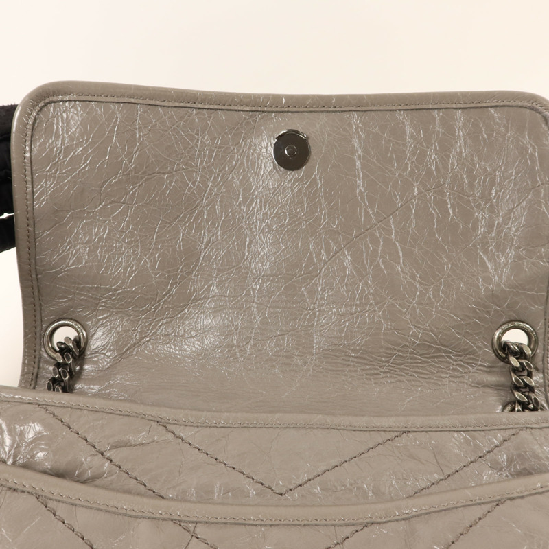 SAINT LAURENT 牛皮皮革Niki銀扣鏈帶肩背袋-11