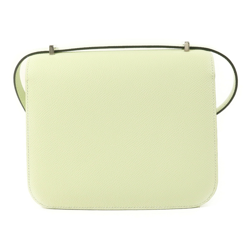 HERMES Epsom皮革Constance Mini II銀扣肩背袋Vert Fizz-1