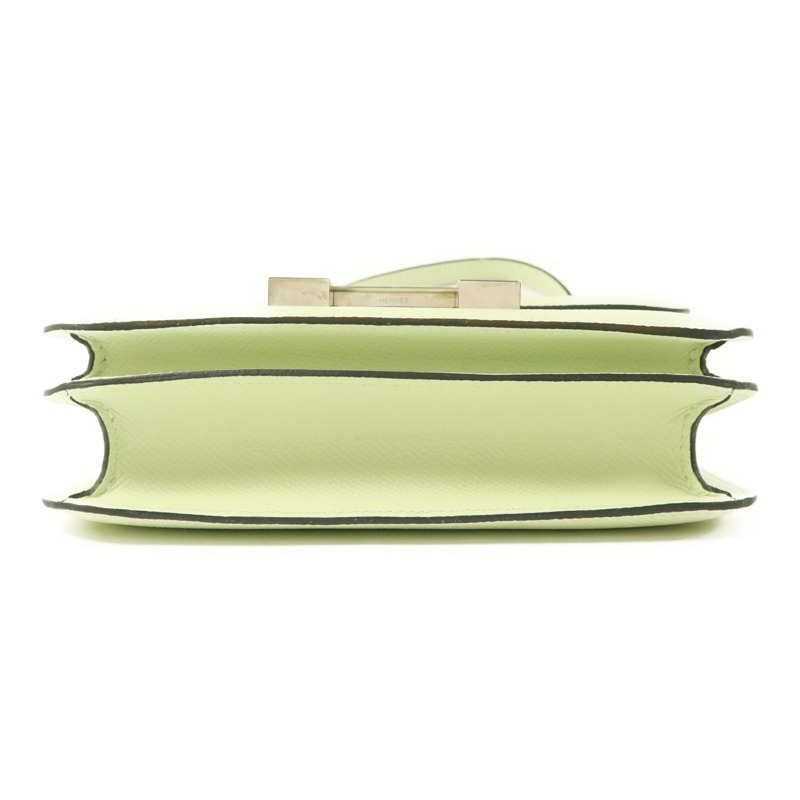 HERMES Epsom皮革Constance Mini II銀扣肩背袋Vert Fizz-3