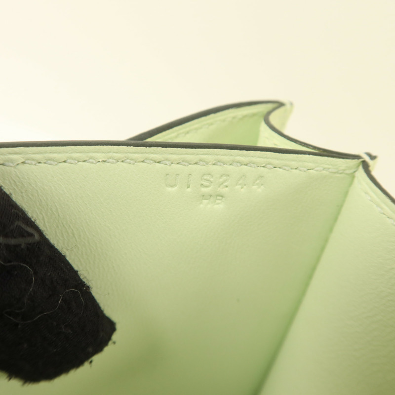 HERMES Epsom皮革Constance Mini II銀扣肩背袋Vert Fizz-6