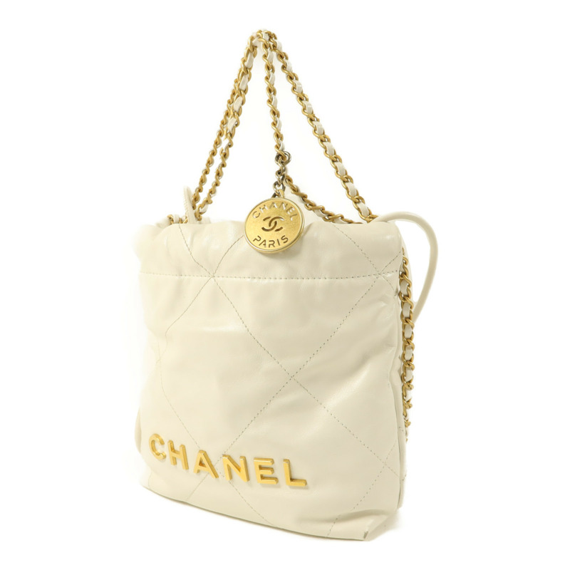 CHANEL 牛皮皮革Chanel 22 Mini金扣手挽肩背兩用袋-2