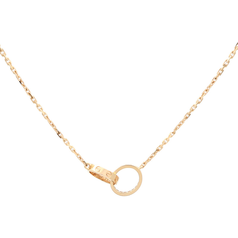 CARTIER 18K玫瑰金Love Pendant Half-Paved鑽石項鍊-1