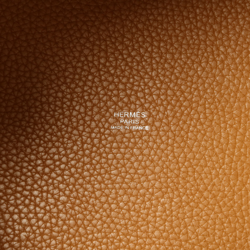 HERMES Clemence皮革Picotin MM銀扣手挽袋Gold/Rose Azalee-5