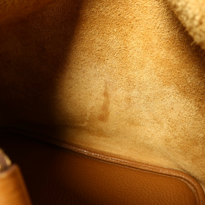 HERMES Clemence皮革Picotin MM銀扣手挽袋Gold/Rose Azalee-14