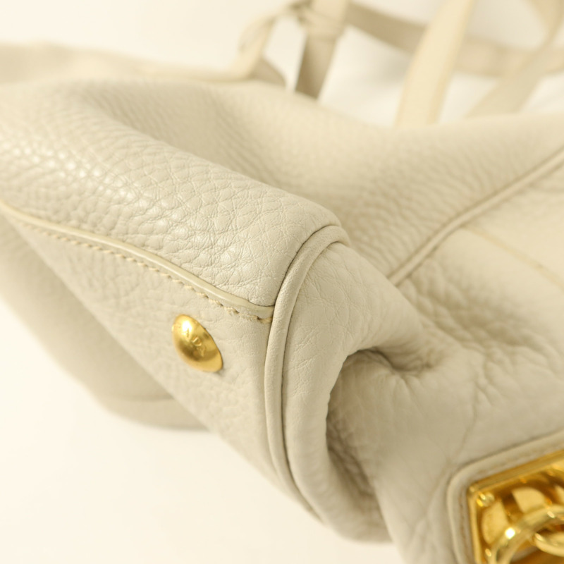 PRADA 牛皮皮革Boston Bag金扣肩背袋-15