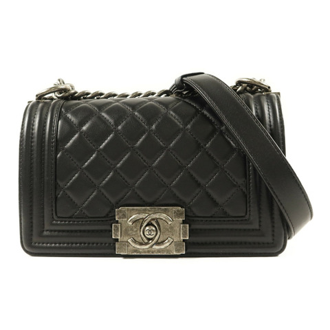 CHANEL 羊皮皮革Boy 20鏈帶肩背袋