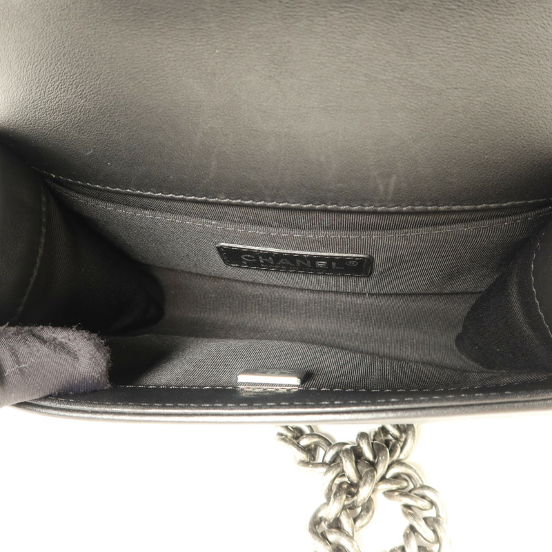 CHANEL 羊皮皮革Boy 20鏈帶肩背袋-4