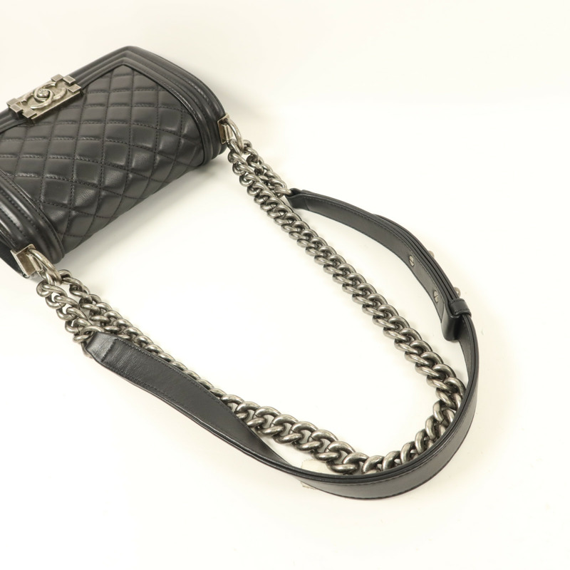 CHANEL 羊皮皮革Boy 20鏈帶肩背袋-8
