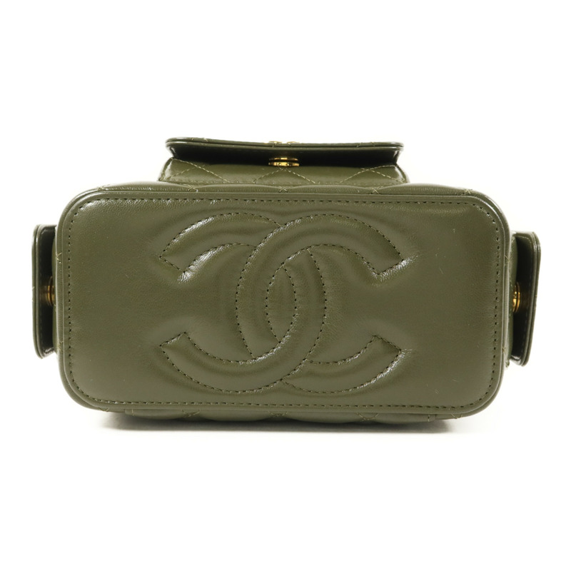 CHANEL 羊皮皮革Vanity Case金扣手挽肩背兩用袋-3