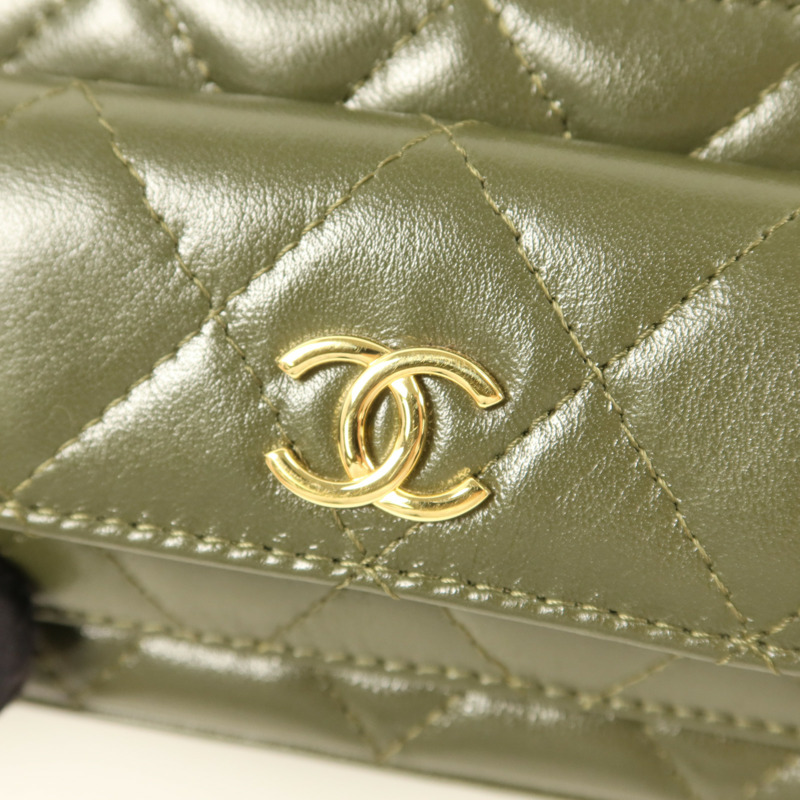 CHANEL 羊皮皮革Vanity Case金扣手挽肩背兩用袋-8