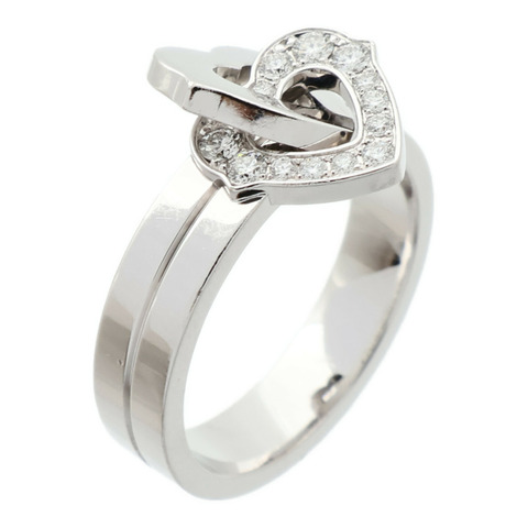 CARTIER 18K白金Double Heart Ring戒指Cartier #53