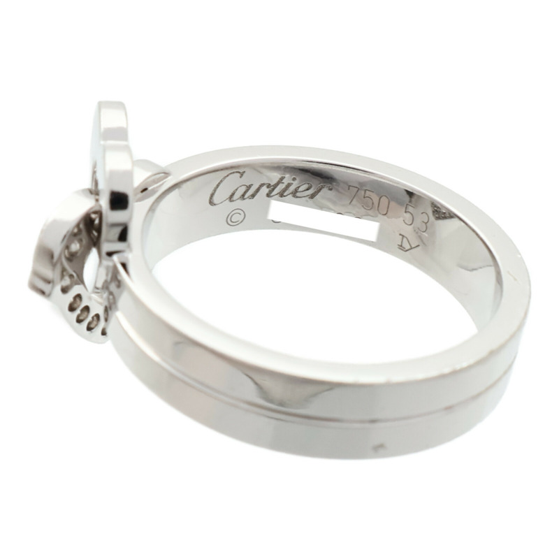 CARTIER 18K白金Double Heart Ring戒指Cartier #53-2