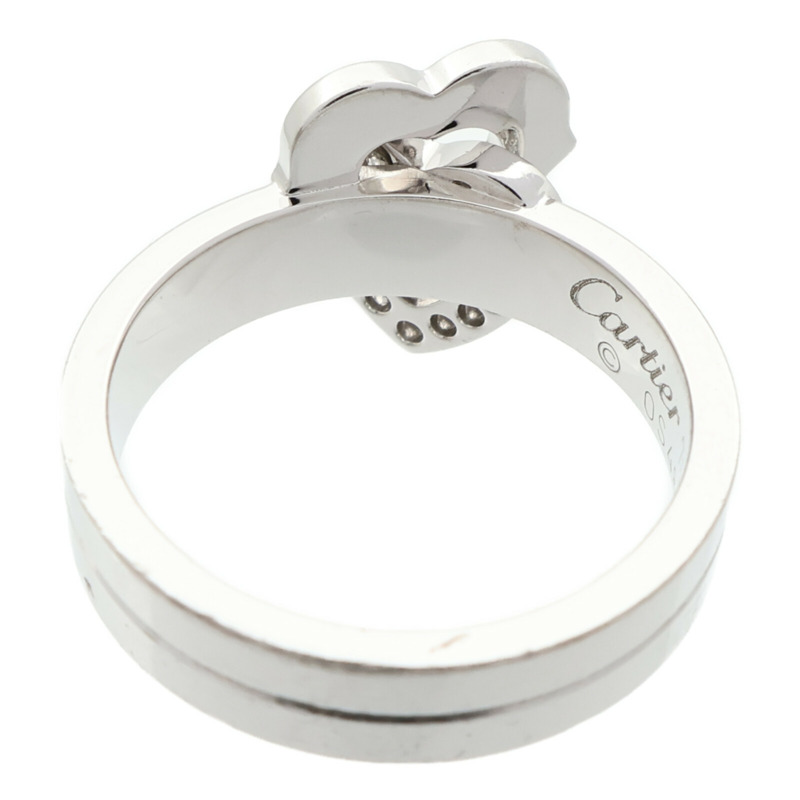 CARTIER 18K白金Double Heart Ring戒指Cartier #53-4