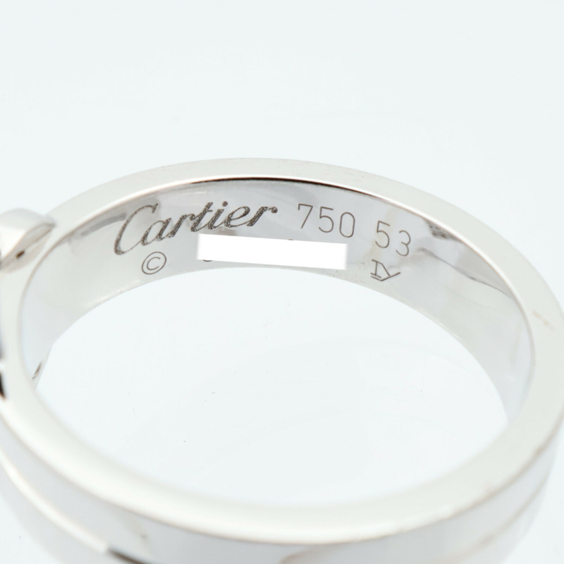 CARTIER 18K白金Double Heart Ring戒指Cartier #53-5