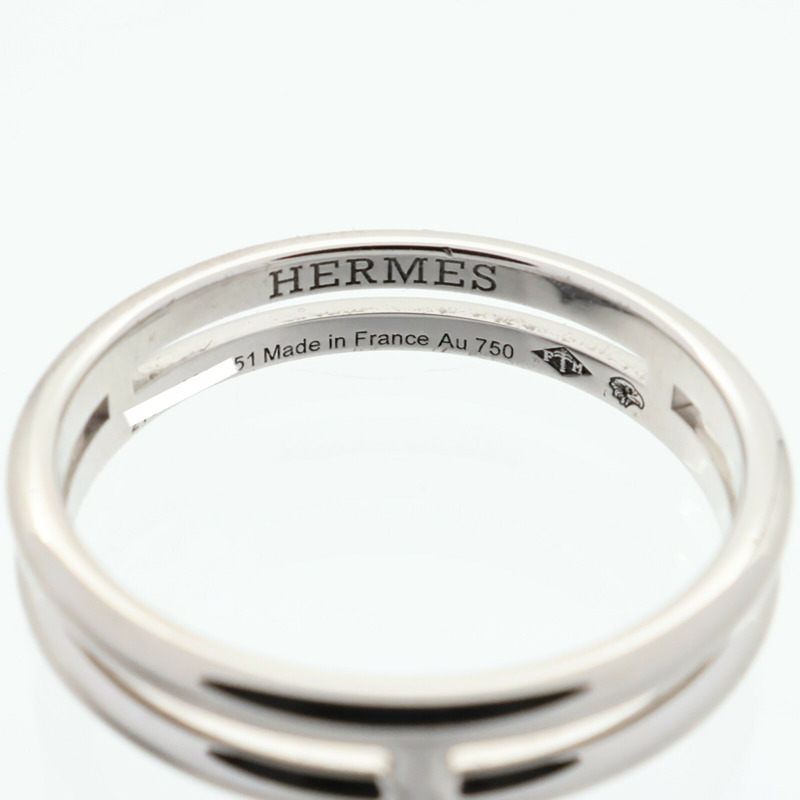 HERMES 18K白金Ariane Ring戒指US#5.75/HERMES#51-5