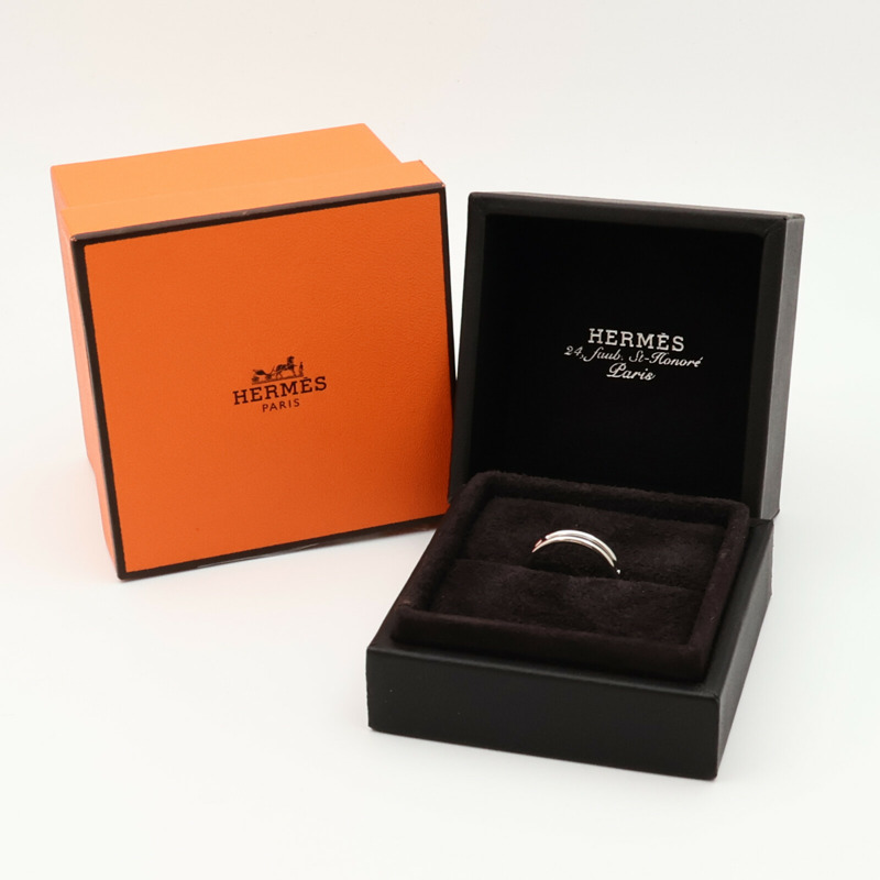 HERMES 18K白金Ariane Ring戒指US#5.75/HERMES#51-8