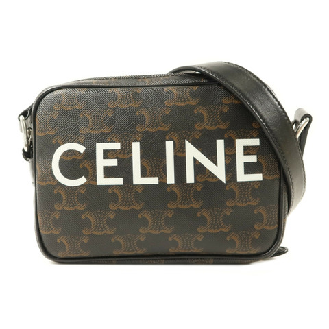 CELINE 塗層帆布Camera Bag銀扣肩背袋
