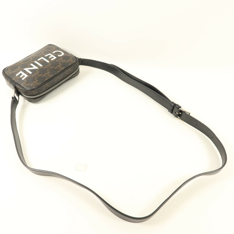 CELINE 塗層帆布Camera Bag銀扣肩背袋-7