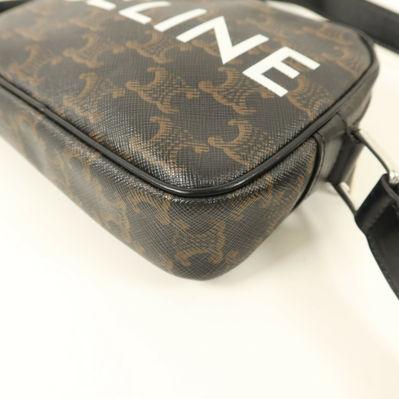CELINE 塗層帆布Camera Bag銀扣肩背袋-12