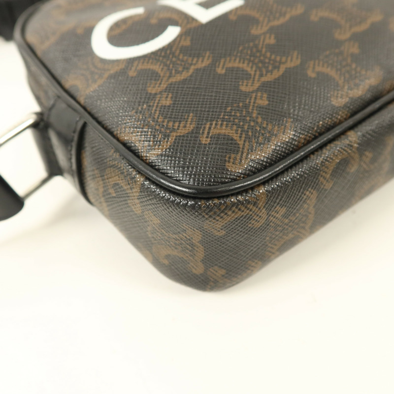 CELINE 塗層帆布Camera Bag銀扣肩背袋-13