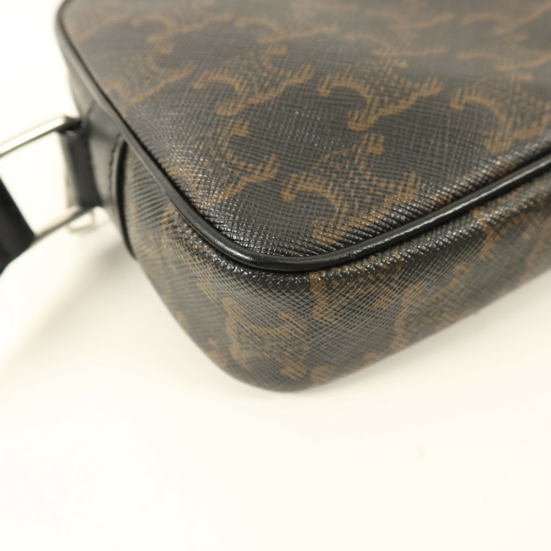 CELINE 塗層帆布Camera Bag銀扣肩背袋-15
