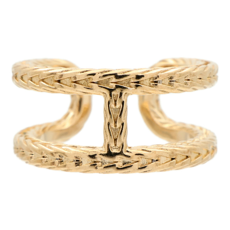 HERMES 18K黃金Chaine d'ancre Danae Ring戒指Hermes#51/US#5.75-1