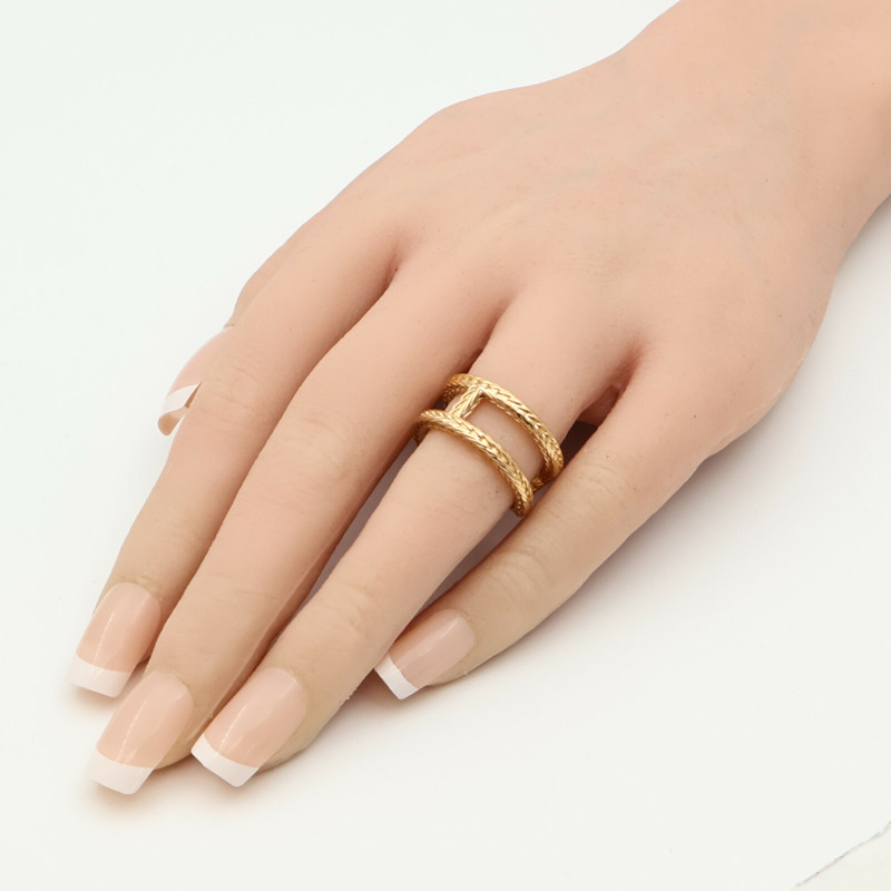 HERMES 18K黃金Chaine d'ancre Danae Ring戒指Hermes#51/US#5.75-8