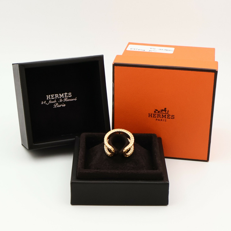 HERMES 18K黃金Chaine d'ancre Danae Ring戒指Hermes#51/US#5.75-9