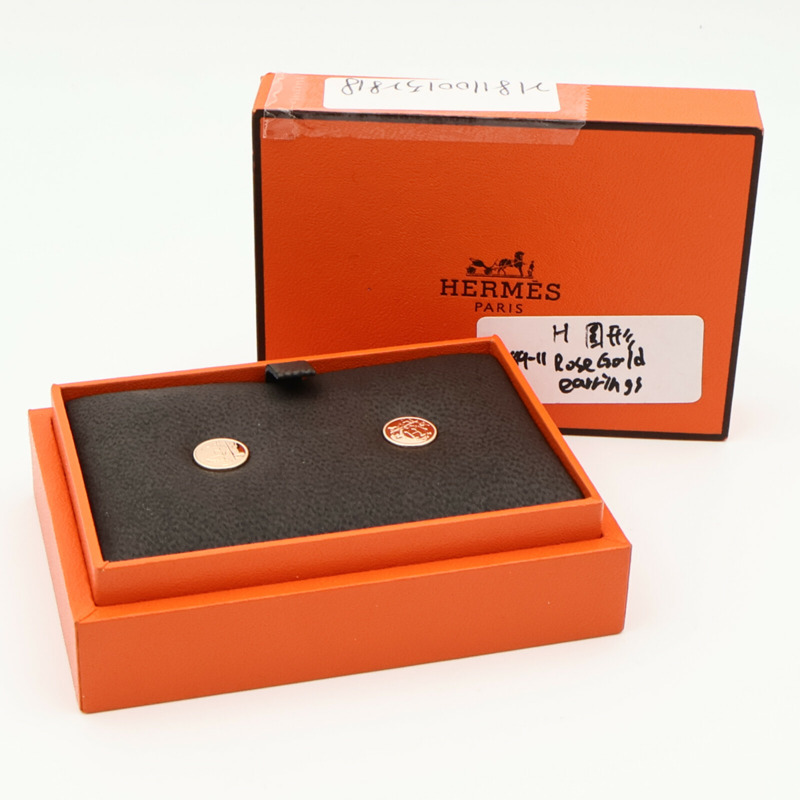 HERMES 18K玫瑰金Ex-Libris Earrings耳環-9