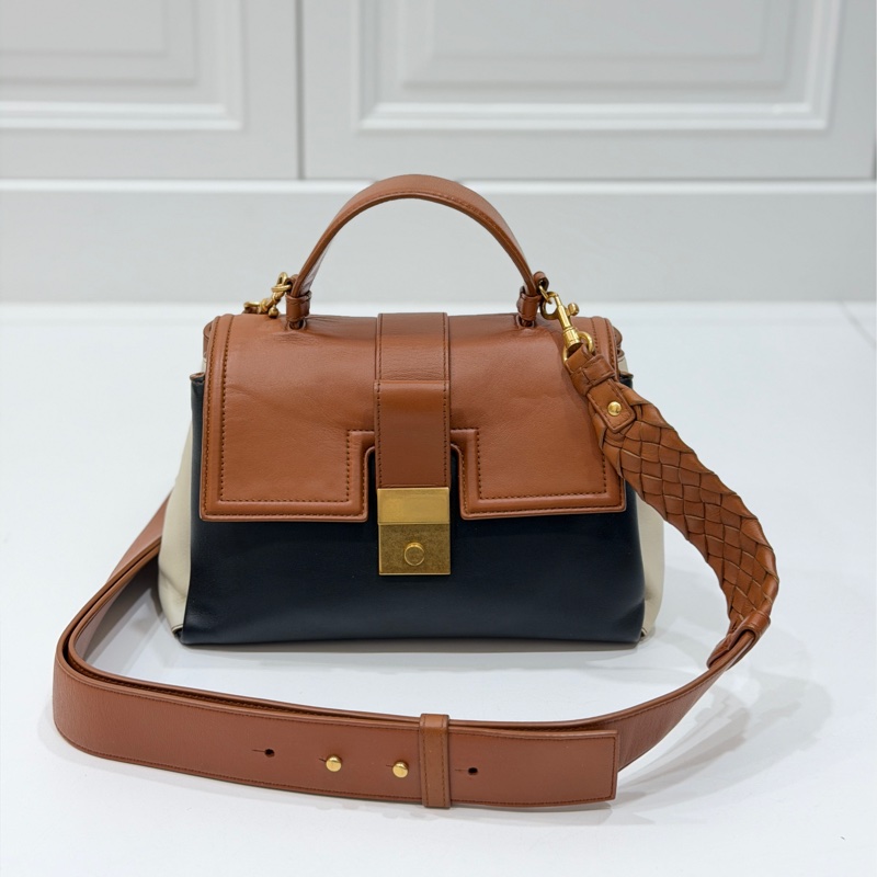 BOTTEGA VENETA BV Piazza 拼色 兩用 風琴包 咖黑 手提包 肩背包 斜背包 側背包-0