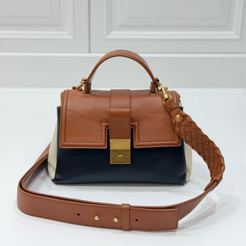 BOTTEGA VENETA BV Piazza 拼色 兩用 風琴包 咖黑 手提包 肩背包 斜背包 側背包-1