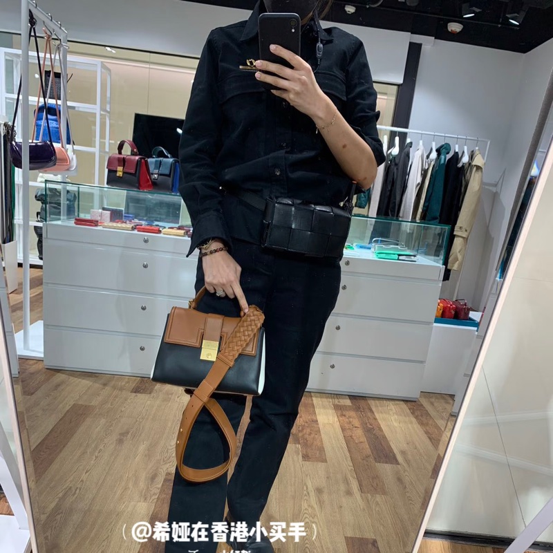BOTTEGA VENETA BV Piazza 拼色 兩用 風琴包 咖黑 手提包 肩背包 斜背包 側背包-4