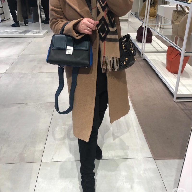 BOTTEGA VENETA BV Piazza 拼色 兩用 風琴包 咖黑 手提包 肩背包 斜背包 側背包-6