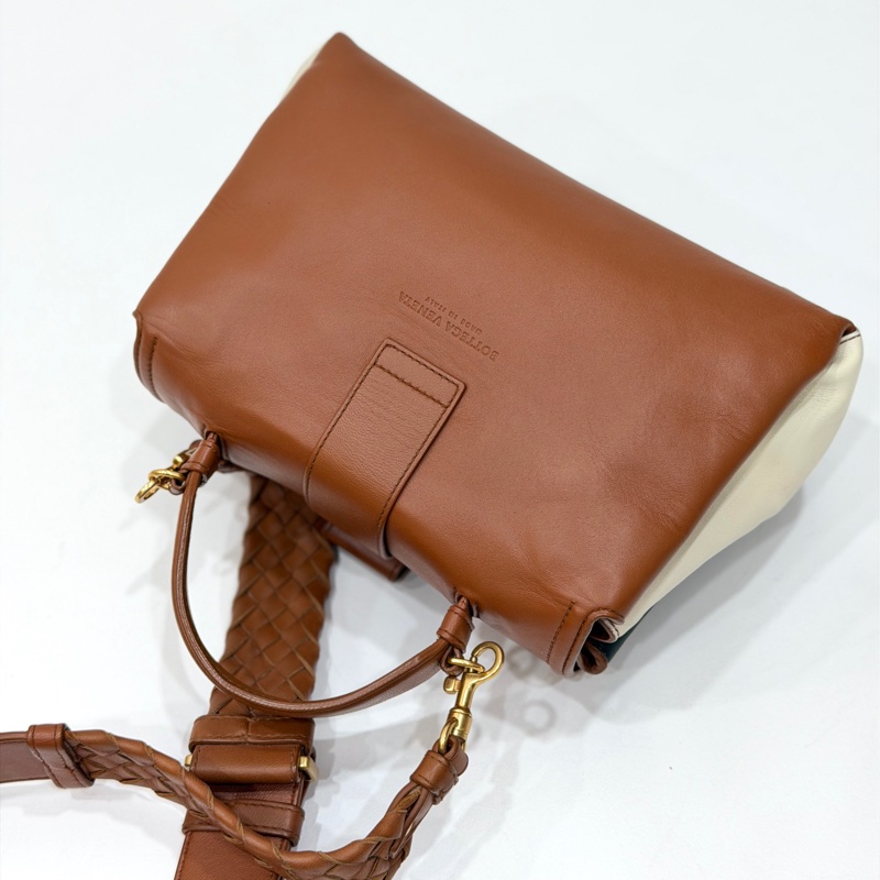 BOTTEGA VENETA BV Piazza 拼色 兩用 風琴包 咖黑 手提包 肩背包 斜背包 側背包-9