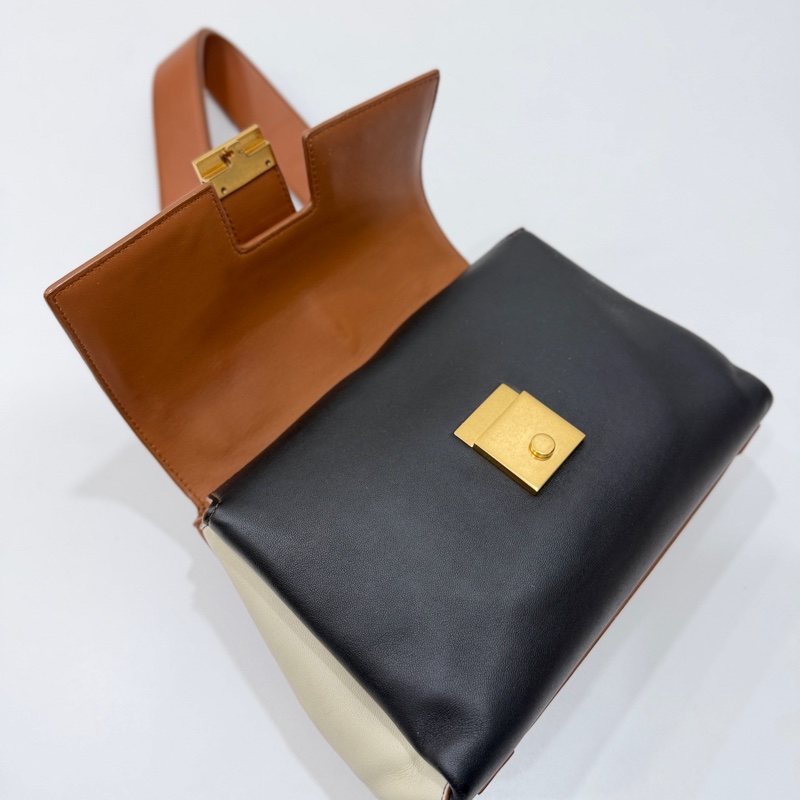 BOTTEGA VENETA BV Piazza 拼色 兩用 風琴包 咖黑 手提包 肩背包 斜背包 側背包-10