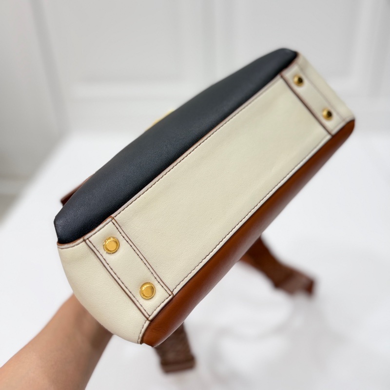 BOTTEGA VENETA BV Piazza 拼色 兩用 風琴包 咖黑 手提包 肩背包 斜背包 側背包-18