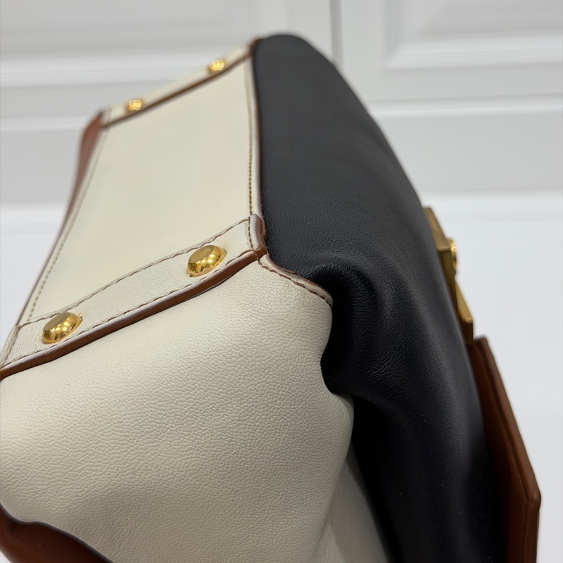 BOTTEGA VENETA BV Piazza 拼色 兩用 風琴包 咖黑 手提包 肩背包 斜背包 側背包-19