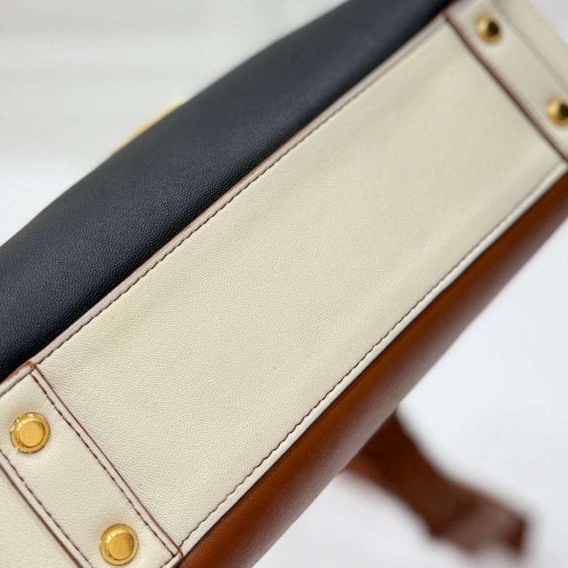 BOTTEGA VENETA BV Piazza 拼色 兩用 風琴包 咖黑 手提包 肩背包 斜背包 側背包-34