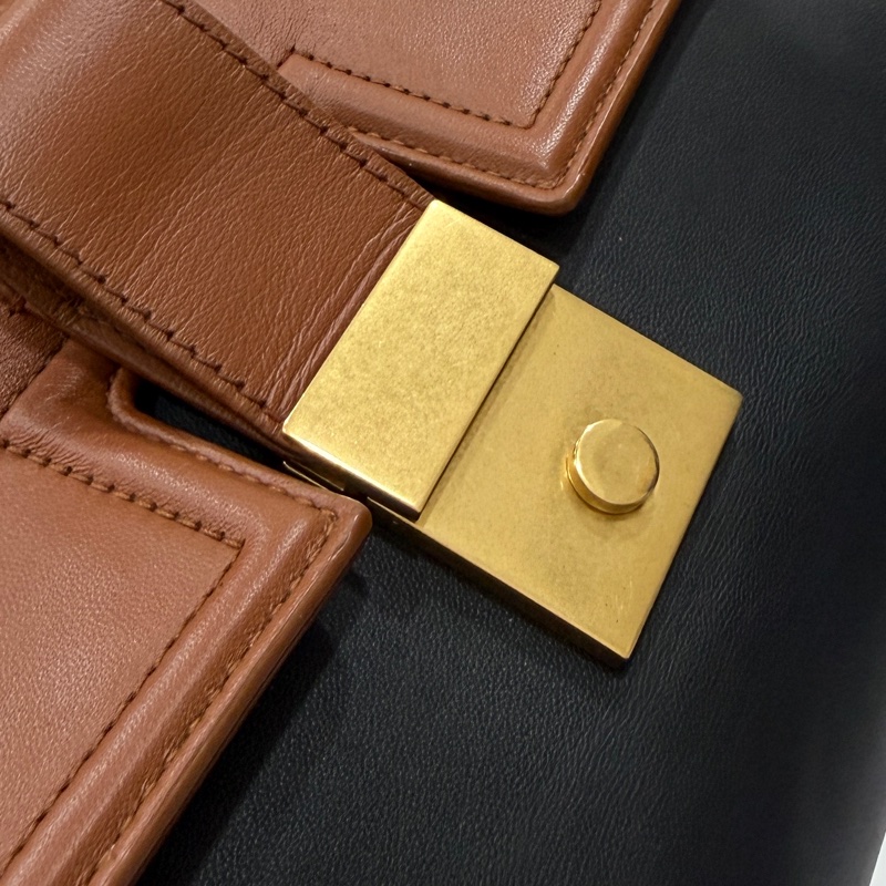 BOTTEGA VENETA BV Piazza 拼色 兩用 風琴包 咖黑 手提包 肩背包 斜背包 側背包-35