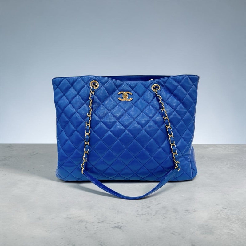 莉亞精品♡Chanel 藍色大托特包 二手美包-0