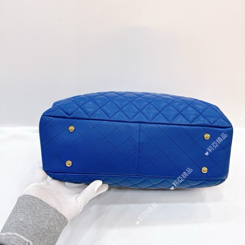 莉亞精品♡Chanel 藍色大托特包 二手美包-8