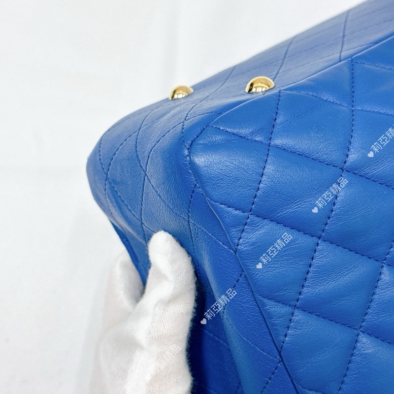 莉亞精品♡Chanel 藍色大托特包 二手美包-15