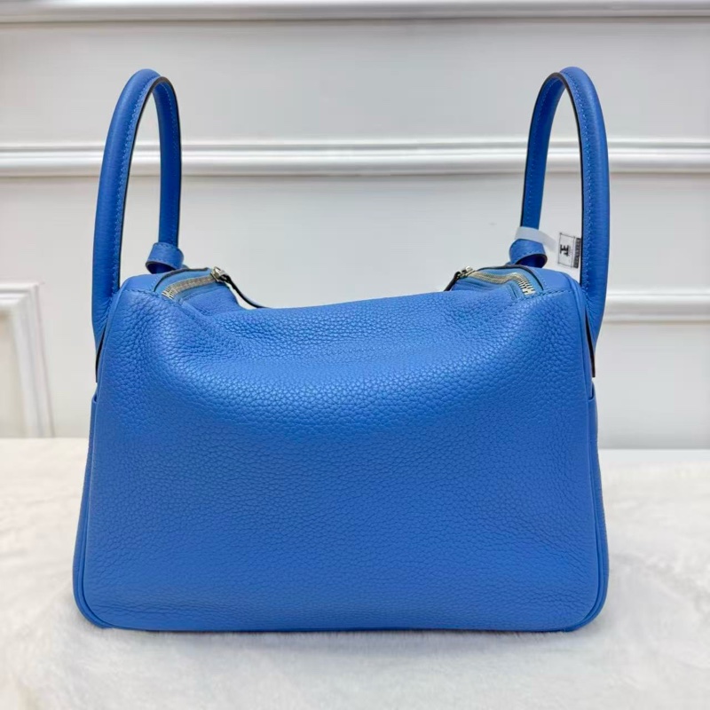 Hermes/愛馬仕 Lindy30 琳迪醫生包 2T/天堂藍 銀扣 牛皮 熱門包款 經典保值款女士手提單肩包-1
