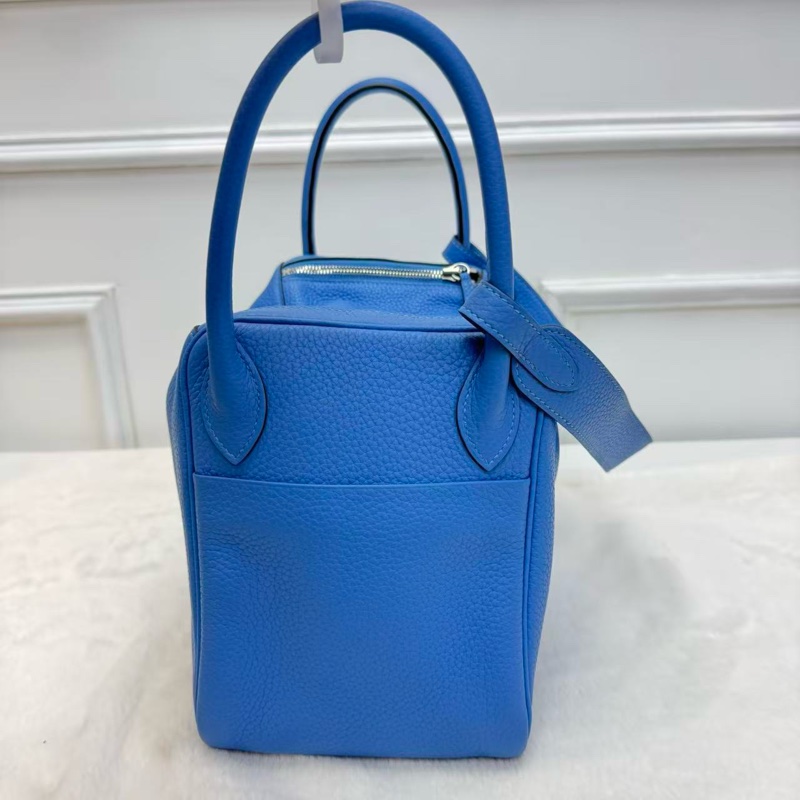 Hermes/愛馬仕 Lindy30 琳迪醫生包 2T/天堂藍 銀扣 牛皮 熱門包款 經典保值款女士手提單肩包-2