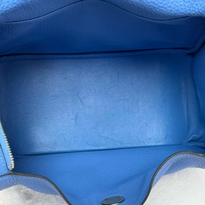Hermes/愛馬仕 Lindy30 琳迪醫生包 2T/天堂藍 銀扣 牛皮 熱門包款 經典保值款女士手提單肩包-7