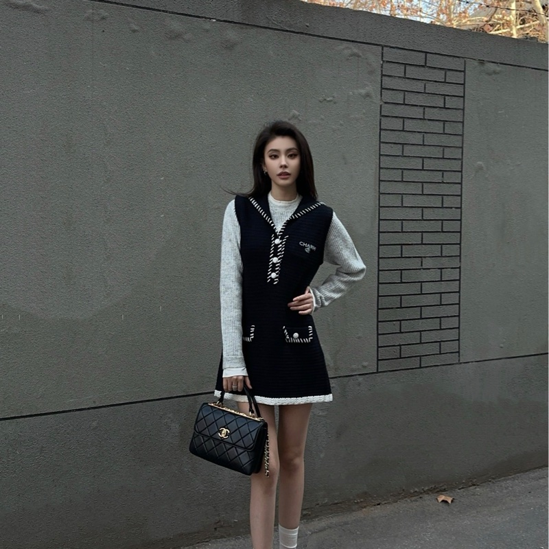 CHANEL香奈兒 TRENDY CC郵差包 黑金菱格紋羊皮 手柄式口蓋包 經典熱門款女士手提單肩斜挎包-8