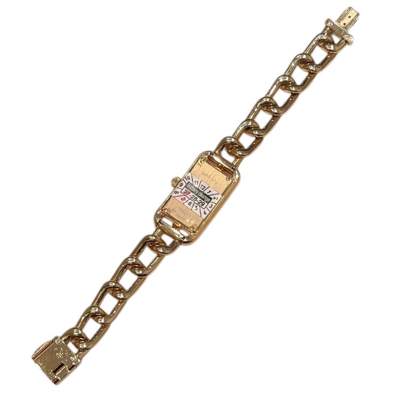 HERMES 愛馬仕 NANTUCKET PM 鑽石石英錶 K18PG-4