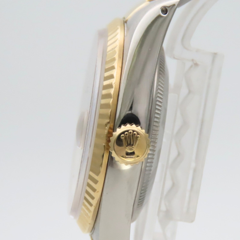 勞力士 Datejust 16233G 不鏽鋼 18K 黃金 老式鑽石 10PD E 字頭男腕錶-5